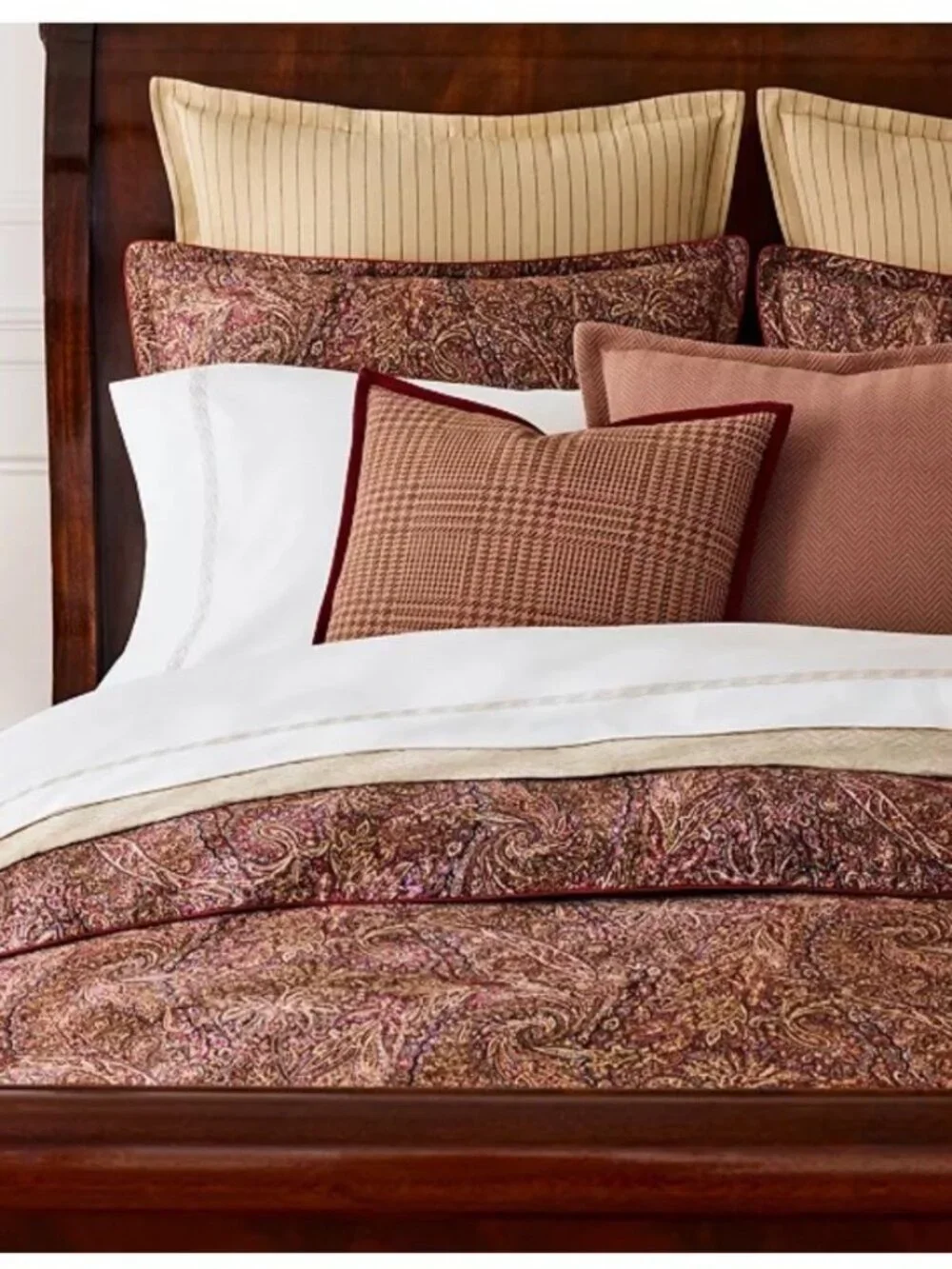 NEW 3-pc Ralph Lauren HALLIE Paisley Full/Queen Cotton Comforter Set MSRP $355